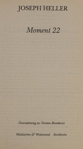 Joseph Heller: Moment 22 (Swedish language, 2006, Wahlström & Widstrand)